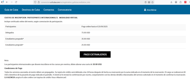 Botón PAGO EXTRANJEROS / FOREIGN PAYMENT button